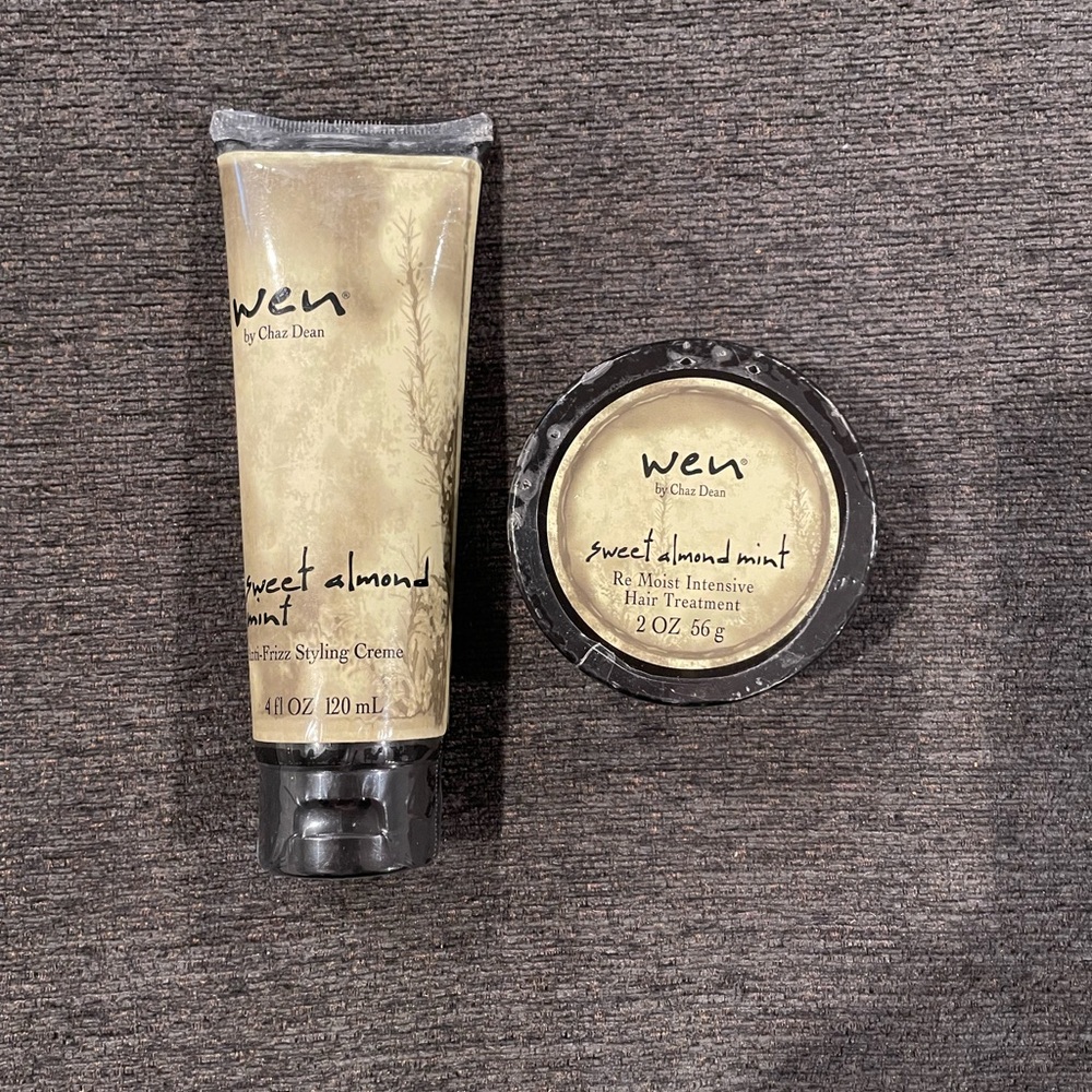 Wen Sweet Almond Mint Anti-Frizz Styling Creme AND Intensive Hair Treatment